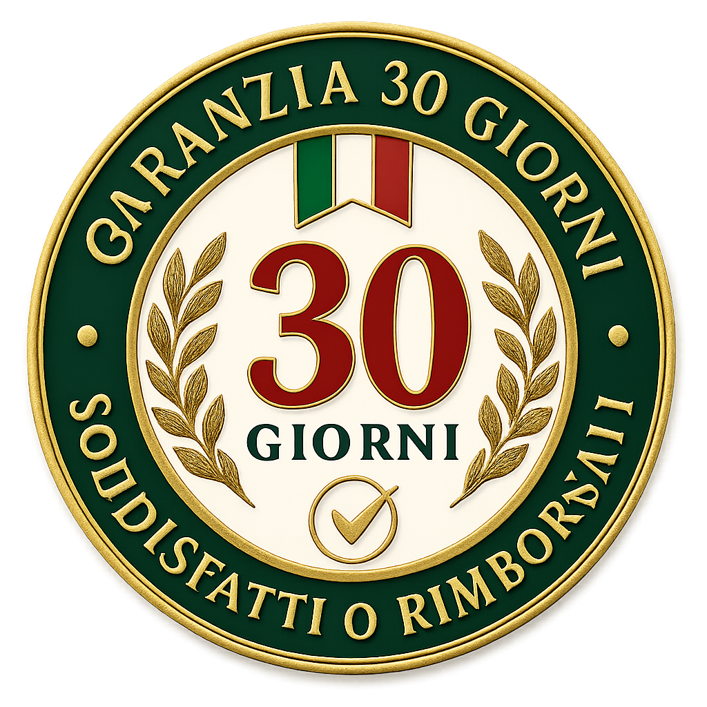 Garanzia 30 giorni soddisfatti o rimborsati